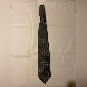 Armani Collezioni 100% Silk Tie Made in Italy Olive/Charcoal Micro Pattern
